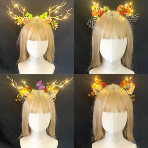 Diadema Navideña con Astas <span class=keywords><strong>de</strong></span> Reno Luminosas, Diadema con Orejas <span class=keywords><strong>de</strong></span> Gato y Bayas Brillantes - Product Image 3