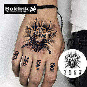 รอยสัก<span class=keywords><strong>ลาย</strong></span>อานูบิสเทพเจ้าอียิปต์แบบเหมือนจริงของ Boldink ติดทนนาน 2 สัปดาห์ กันน้ำ ด้วยหมึกจากัว - Product Image 3