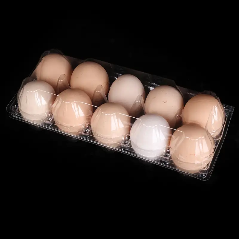 Sıcak satış kapaklı kutu biyobozunur tek tepsi şeffaf plastik blister ambalaj yumurta tepsisi
