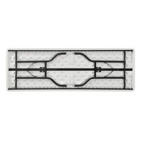 Table de jardin pliante légère et portable de 1,80 m, rectangulaire, en plastique avec cadre en acier, idéale pour la formation, le bureau, les événements et les fêtes - Vente chaude