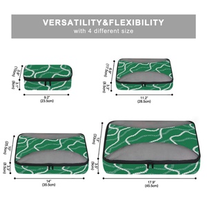 4-Piece Custom Design Hawaiian Green Crown <b>Lei</b> Foldable Suitcase Mesh Organizer Compression Travel Packing Cubes Set for Luggage - Product Image 6