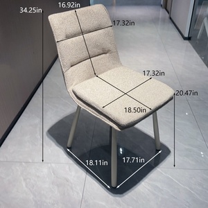 Set da Pranzo Moderno con Tavolo e 6 Sedie in Stile Scandinavo, Rivestimento in Tessuto di Cotone - Product Image 2