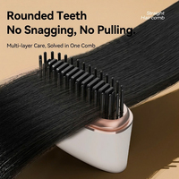 Peigne lisseur sans fil de poche 2-en-1, protéines végétales, 3 températures 160-200 ° C 30s Heat Anti-Scald Teeth NTC USB-C 133g Mini CE