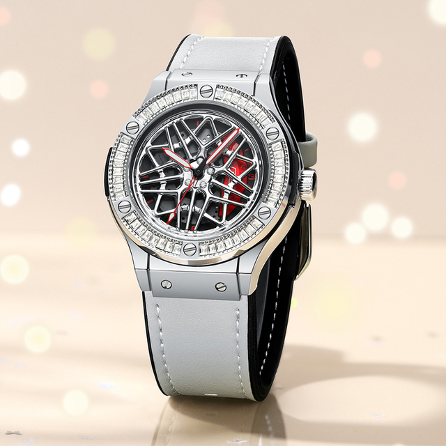 Original 3D Wheel Watch Waterproof Spinning Luxury Quartz Wrist Woman Watch Rim Wristwatch Rotate 360 Watches for AudI RSQ7