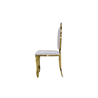 Chaises de salle à manger de luxe en acier inoxydable doré, empilables, de haute qualité, pour Banquet et mariage Louis