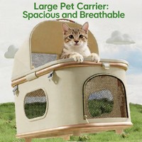 Poussette pour animaux de compagnie pliable et durable en ABS avec fermeture à clip, respirante, et porte-animaux détachable – Accessoires pour animaux