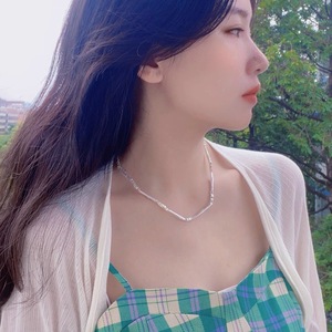 สร้อยคอไข่มุกบาร็อคหรูหราสไตล์ยุโรปอเมริกันพร้อมสร้อย925สีเงินบดและสีเงินธรรมดา - Product Image 5