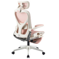 Chaise de bureau de direction ergonomique pliable de luxe à dossier haut en maille avec repose-pieds