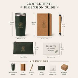 Kit de Regalo Corporativo Sostenible Personalizado con Vaso Reciclado, Cuaderno de Corcho, Bolígrafo de Bambú, Bolsa de RPET, Tarjeta y Caja - Product Image 2