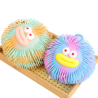 Nouveau jouet anti-stress créatif en peluche pompon bouche de saucisse, fantaisie, mignon, multicolore, dessin animé, souple, 5 pouces, disponible en gros