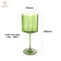 Ensemble de verres à vin en forme de fleur rose personnalisés, 2 pièces, verres à coupe côtelés colorés pour champagne, cocktail, verrerie élégante colorée
