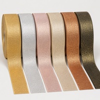 Bande élastique métallique dorée brillante, ruban élastique en lurex, ruban brillant pour la confection de vêtements, ceintures, sous-vêtements, robes