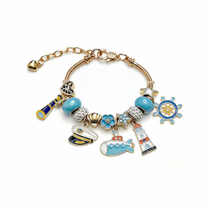 Pulsera de brújula submarina con diseño de faro, chapada en oro, de acero inoxidable, resistente al agua, de Fanhua Jewelry, muy vendida en TikTok. - Product Image 6