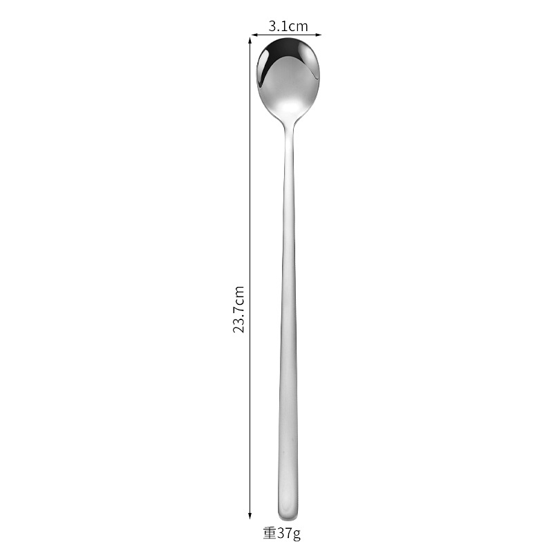 Cuchara larga para hielo estilo coreano - plateada