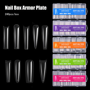 ปลายเล็บปลอมแบบใส ABS ยาวพิเศษ 240 ชิ้น สำหรับต่อเล็บ - Product Image 1