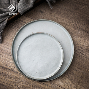 Hiện đại bán buôn gốm phản ứng men Đồ đá tấm cạnh thẳng nhà hàng sứ tấm ăn tối thiết lập - Product Image 2