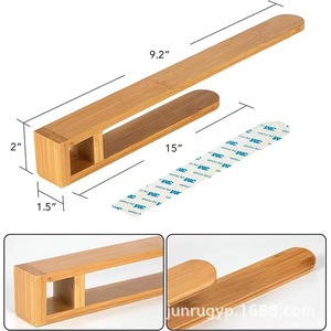 Toallero de madera con 1 barra, autoadhesivo, para cocina y baño, soporte multiusos para paños de cocina - Product Image 5