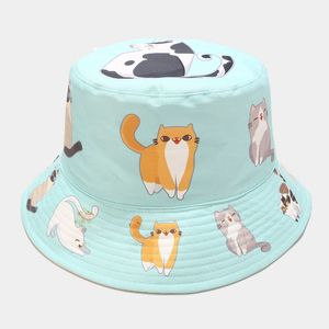 Sombrero de Pescador con Estampado de Gato de Dibujos Animados 2022 para Mujer, Sombrero de Panamá, Gorra de Pesca, Sombrero de Sol de Verano para Regalo de Novia - Product Image 6