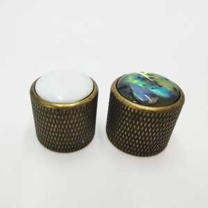 Boutons en métal incrustés de coquillages colorés de haute qualité pour guitare électrique et <span class=keywords><strong>basse</strong></span>, contrôle du volume et du tonalité, capuchons de potentiomètre - Product Image 6