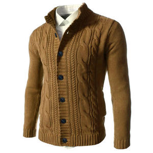 2025 para <span class=keywords><strong>Amazon</strong></span> Hombres Cross-Border Stand Collar Knitted <span class=keywords><strong>Cardigan</strong></span> Sweater Otoño Invierno Top Patrón Estilo europeo - Product Image 2