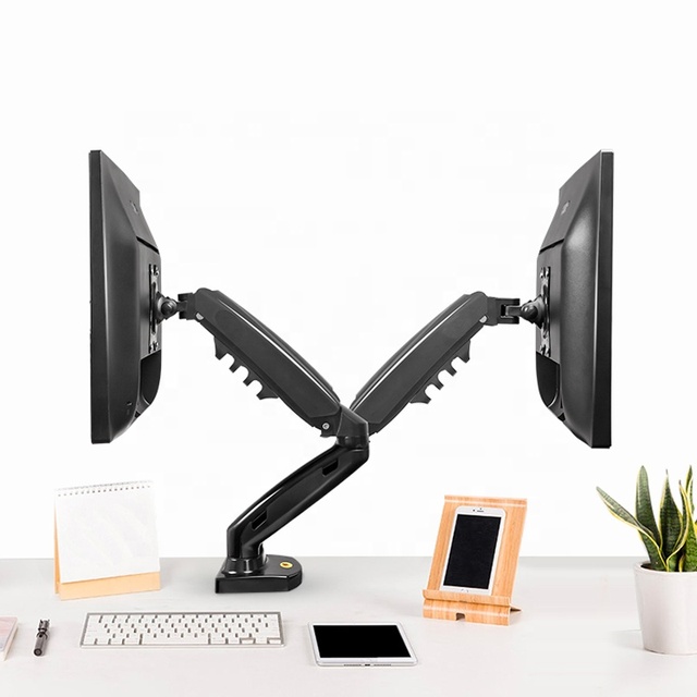 New Manual Multi Monitor Full Motion Double Support Flexible Arm Mount Air Pressure Spring VESA 100x100mm 2-9kg Capacity for