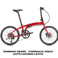 Vélo pliant mini EB 20 pouces, 7 vitesses, frein à disque, cadre en alliage d'aluminium pliable en trois parties, capacité de charge de 120 kg, pour la route