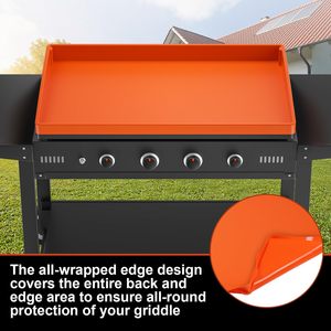 Housse de protection en silicone de 36 pouces pour barbecue extérieur, tapis de cuisson pour plaque chauffante, housse de plaque de cuisson BBQ améliorée à bords intégrés pour tapis de barbecue Weber - Product Image 4