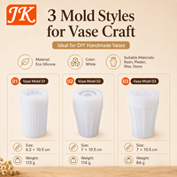 Moule en silicone Jinke pour vase, pot de fleurs, résine époxy, DIY, géométrique nordique, 3D, plâtre, ciment, décoration intérieure, réutilisable