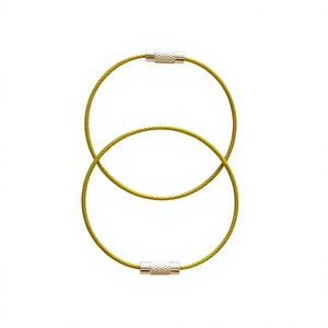 YIWANG Amarillo 150MM Cable Cuerda de alambre de acero inoxidable Llavero - Product Image 1