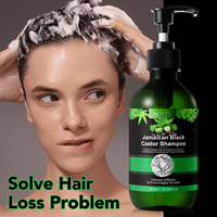 ALIVER 300ml Shampooing Naturel Biologique Vegan à la Biotine et à l'Huile de Ricin Noire de Jamaïque pour la Croissance et la Force des Cheveux