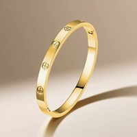 Bracelet de fiançailles géométrique en acier inoxydable 18 carats avec diamants, 6 mm, tendance, pour femmes