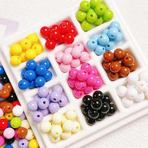 8Mm couleur schéma peinture couleur unie perles rondes bricolage téléphone portable chaîne bijoux accessoires perles acryliques - Product Image 1