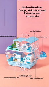 USMILEPET Best Seller jaula acrílica para hámster Villa Casa de mascotas de doble capa súper grande para alimentar hámsteres y conejillos de indias - Product Image 3