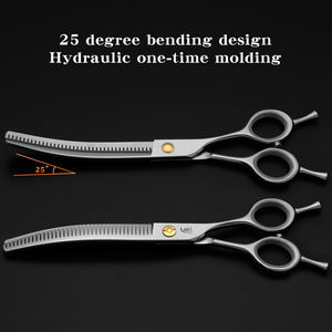 กรรไกรตัดแต่งขนสัตว์เลี้ยงแบบโค้ง 7 นิ้ว สำหรับตัดแต่งขนสัตว์ ขนฟู ขนสั้น ใช้สำหรับตัดแต่งขนสุนัข อุปกรณ์จัดแต่งทรงผมสัตว์เลี้ยง - Product Image 5