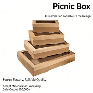Caja de Comida Kraft Desechable Personalizada con Logotipo Impreso para Llevar, Caja para Catering, Restaurante - Product Image 5