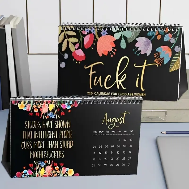 2024 12 Calendario de escritorio personalizado mensual Nuevo diseño Planificadores de impresión Calendario de mesa