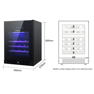 Vinopro Refrigerador elétrico para vinho com display digital de luxo personalizado 145L 46 garrafas