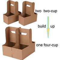 Boîte plate auto-élevante en carton ondulé kraft biodégradable, compostable, jetable, écologique et durable pour porte-gobelets à café