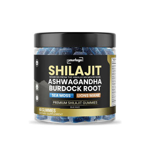 Personalizado 1400 MG Shilajit Gummies Orgânica Pura Himalaia Shilajit Gummies com Ashwagandha Bardana Raiz 85 + Trace Minerals - Product Image 1