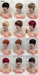 วิกผมสั้นทรงพิกซี่ราคาถูกทำจากผมแท้ # วิกผมสั้นทำด้วยเครื่องจักร 30 สี ผมแท้ ราคาขายส่ง สำหรับผู้หญิง - Product Image 6