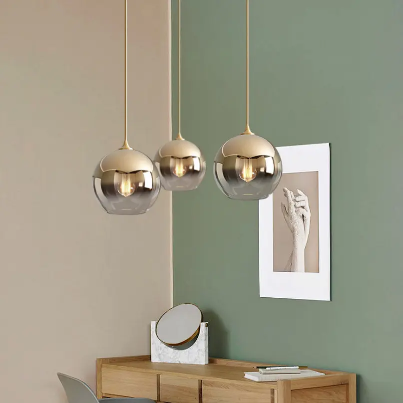 Keuken Ijzeren Hotel Restaurant Decoratief Goud E27 Hanglamp Clear Ball Handgeblazen Nordic Modern Glas Led Hanglampen