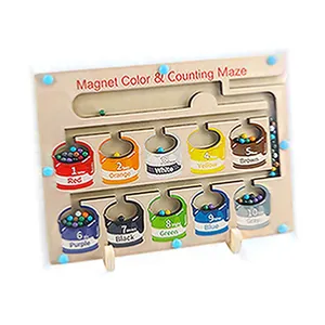 Magnetische Tellende Kleurclassificatie Puzzel Speelgoed Puzzel Vroege Educatie Verplaatsing Berekening Houten Magnetische Pen Kraal Doolhof