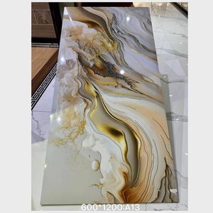 Azulejo de Porcelana de Cuerpo Completo con Vetas Doradas 600x1200, Piedra Artificial para Pared y Suelo, Incrustaciones Doradas, Decoración Interior para Villas y Hoteles - Product Image 3