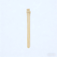 Bâtonnets de crème glacée jetables en bambou avec tête de lapin, 4,5 pouces, en vrac, en fibre de bambou naturelle, pour gâteaux en bouchées