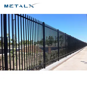 高品质防锈金属花园围栏室外金属围栏箭头形状6 '金属锻铁围栏面板