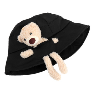 <b>Cute</b> Plush <b>Bear</b> Bucket Hat For Women Korean Style Cartoon Fashion Autumn Spring Casual Wear Fleece Material Adult Female Hat - Product Image 5