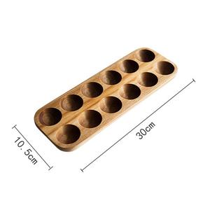 Boîte de rangement à œufs en bois à double rangée, étagère de rangement pour la maison, panier de décoration de cuisine, support à œufs frais en bois, rangement empilable - Product Image 2