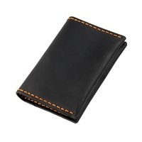 Portefeuille fin minimaliste personnalisé de luxe avec logo, porte-cartes de poche, portefeuille en cuir véritable fait main pour hommes