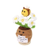 Plante Artificielle en Pot avec Carte Motivationnelle, Poupée en Laine Crochetée Faite Main, Cadeau pour les Fêtes Chinoises, Article de Décoration Intérieure, Fleur pour Bébé