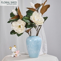Witte Magnolia Kunstbloem Zijden Bloemstuk Twee Takken Twee Bloemen voor Huis Bruiloft Decoratie